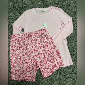 Joe Boxer Light Pink and Pink Smiley Pajama Set